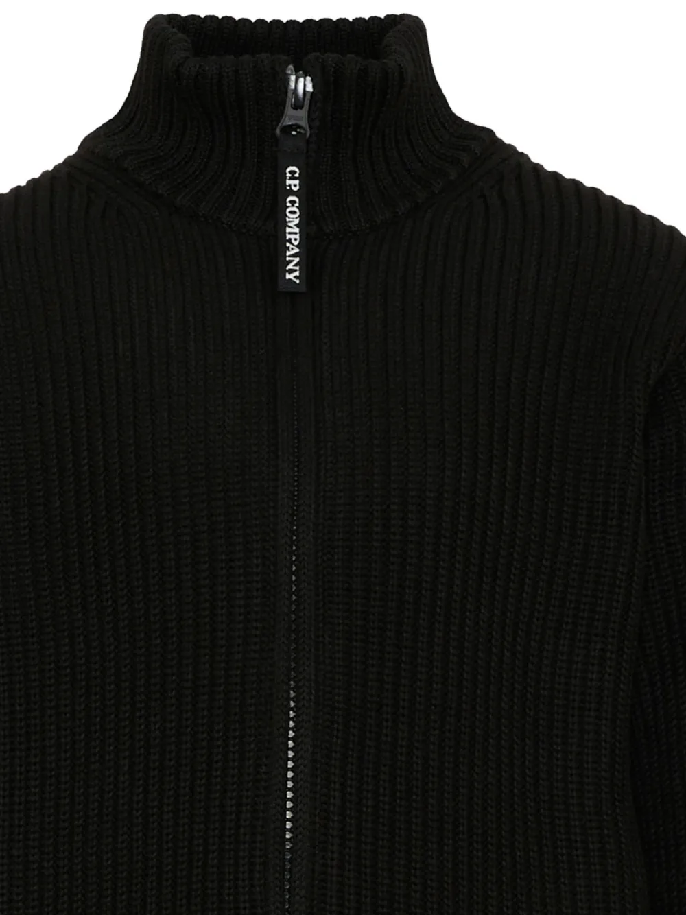 C.P. Company Kids ribbed-knit Lens-detail cardigan Zwart