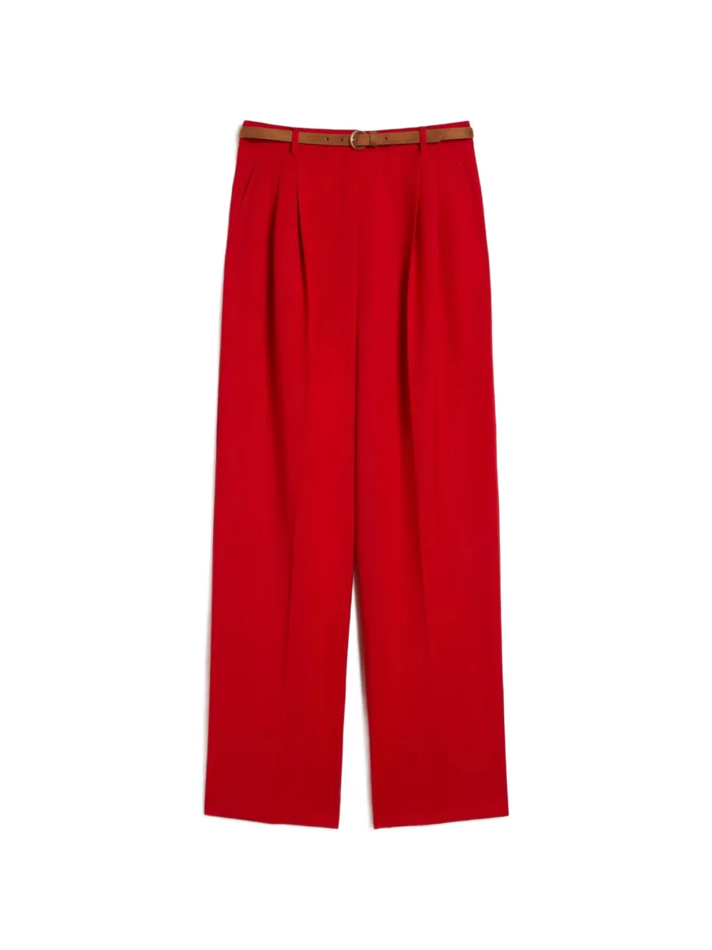 Max Mara Bacio belted pleated trousers Rood