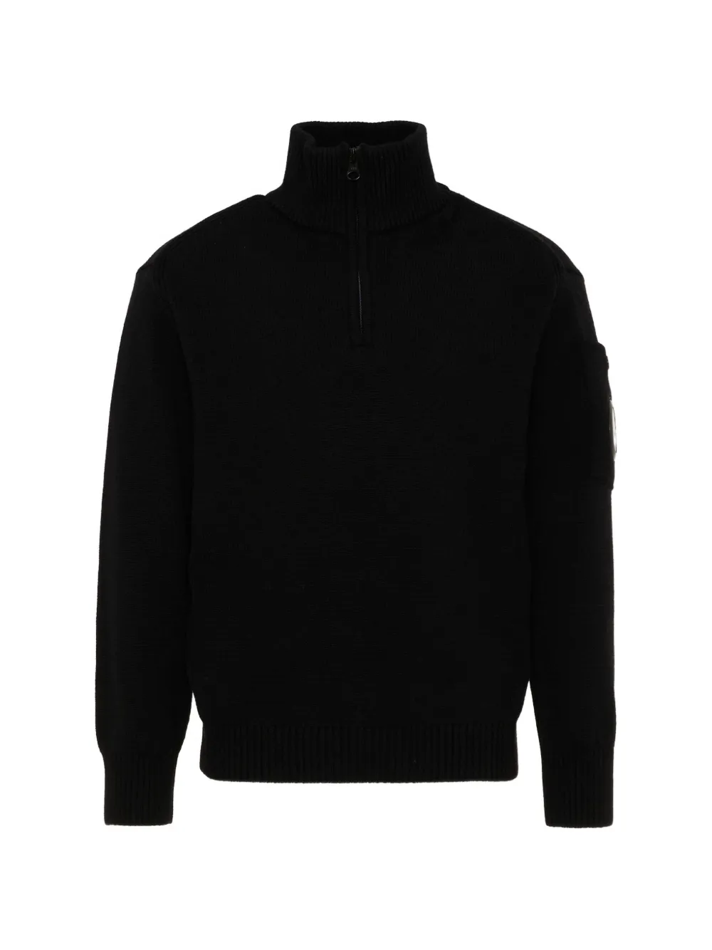 C.P. Company Kids Lens-detail quarter-zip sweater Zwart