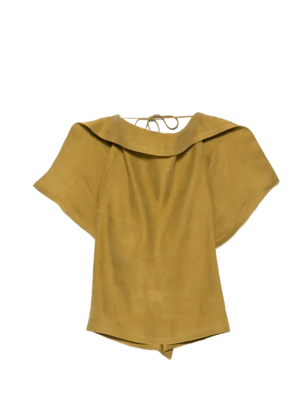 Magda Butrym Open-back Blouse in Green