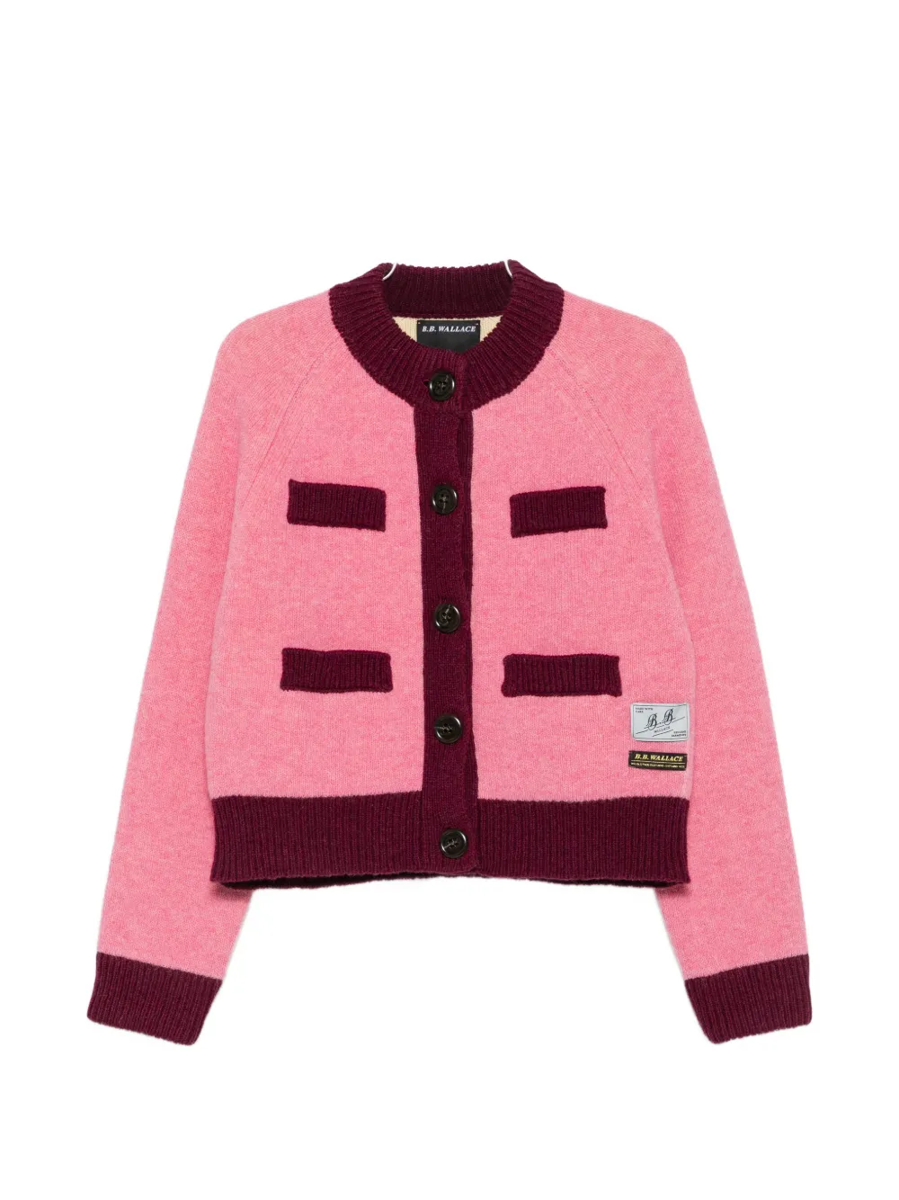 B.b. Walace Frida Colour-block Cardigan In Pink
