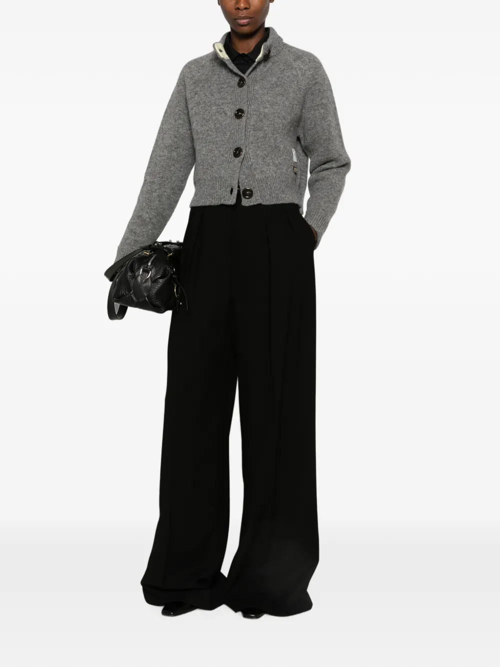 B.B. Walace Sherman cropped vest met knopen Grijs