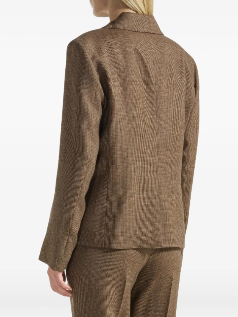 Seventy Geruit jack met gekerfde revers Bruin