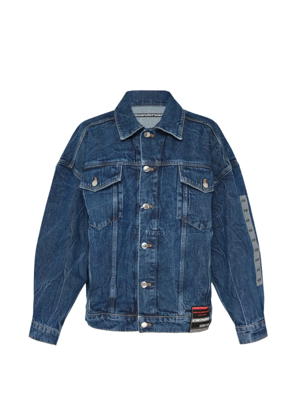 Alexander Wang Denim jack met hotfix-logo Blauw