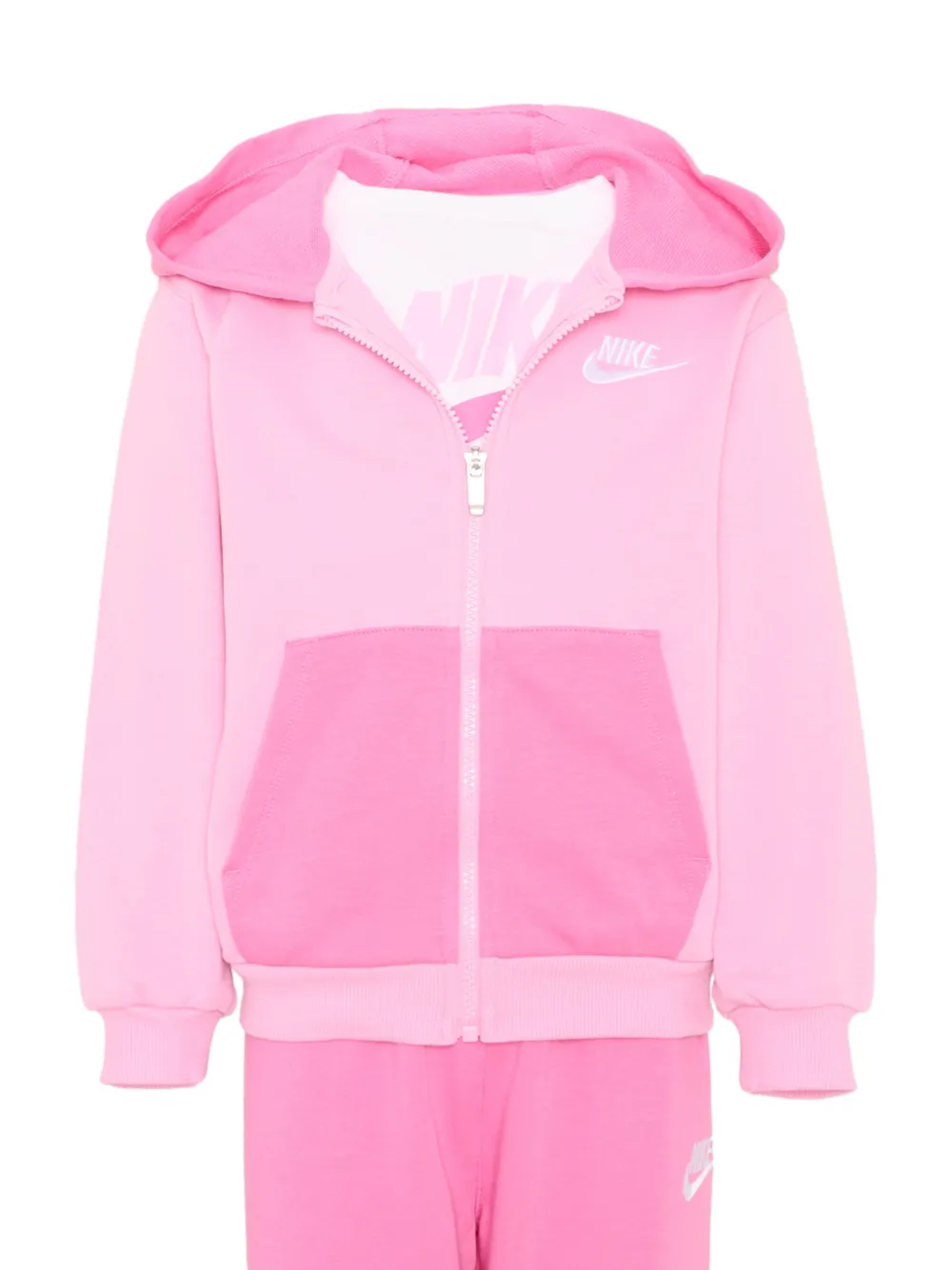 Nike Kids logo-print three-piece tracksuit Roze