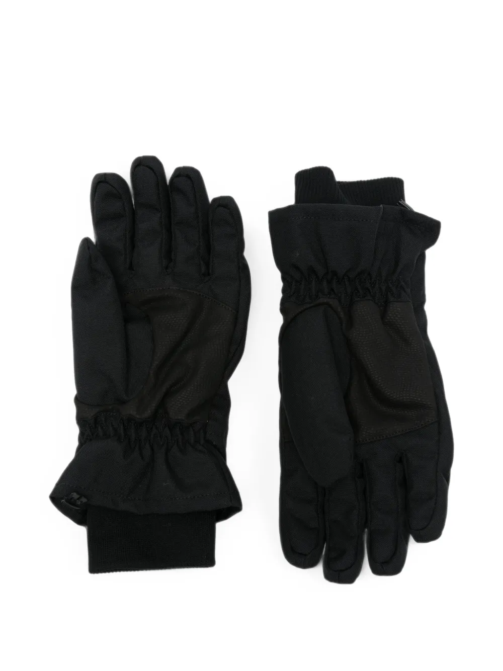 Y-3 logo-print zip-detail gloves Zwart