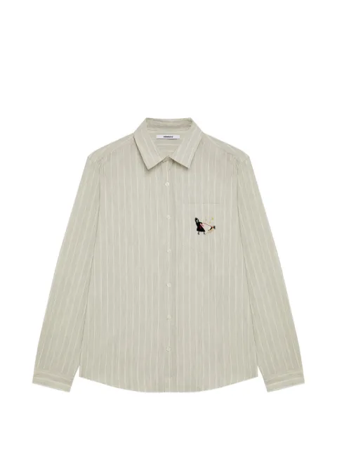 Edmmond Studios vertical-stripe embroidered-pocket shirt