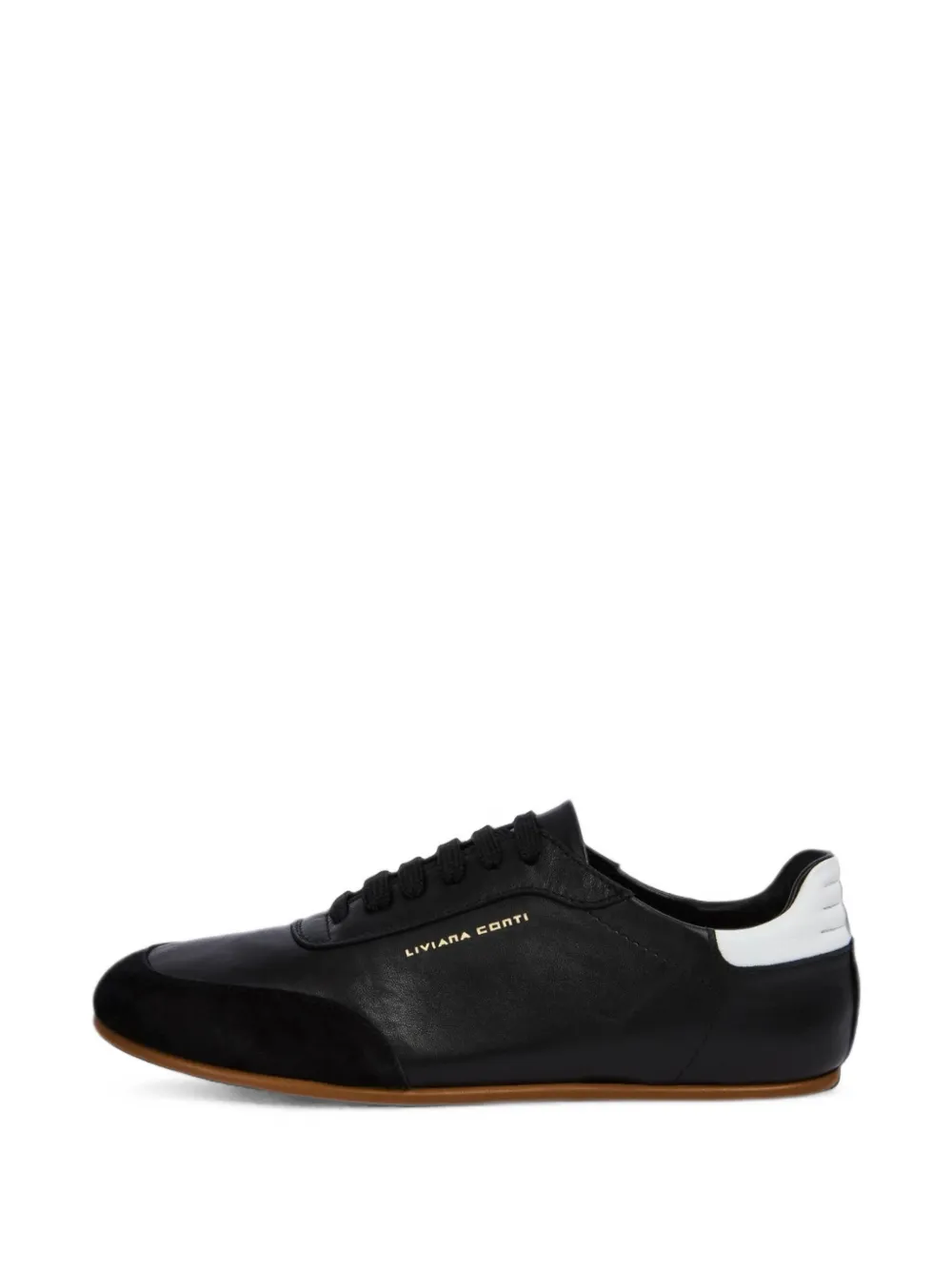 Liviana Conti suede-panelled leather low-top sneakers