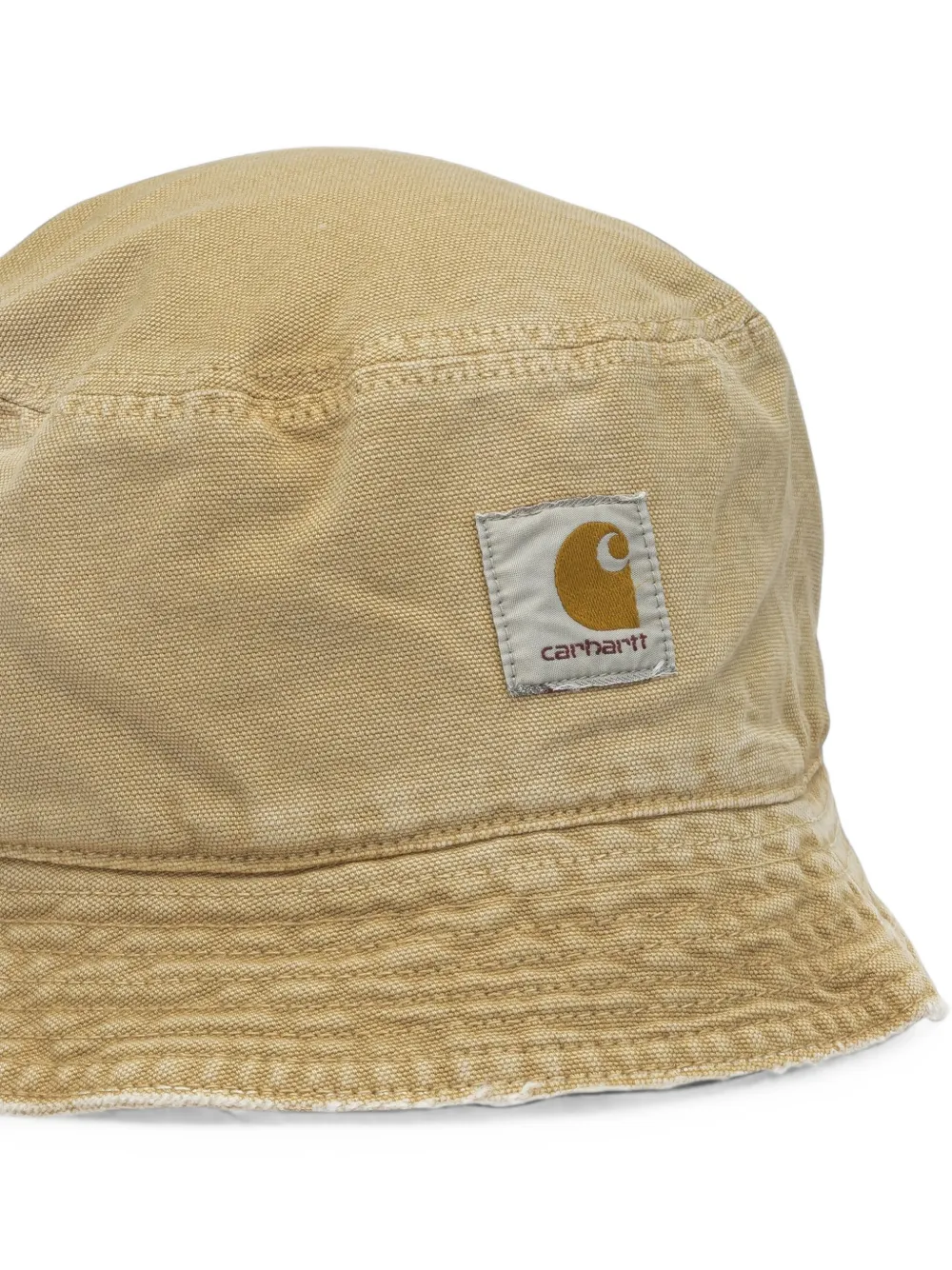 Carhartt WIP logo-patch canvas bucket hat Beige