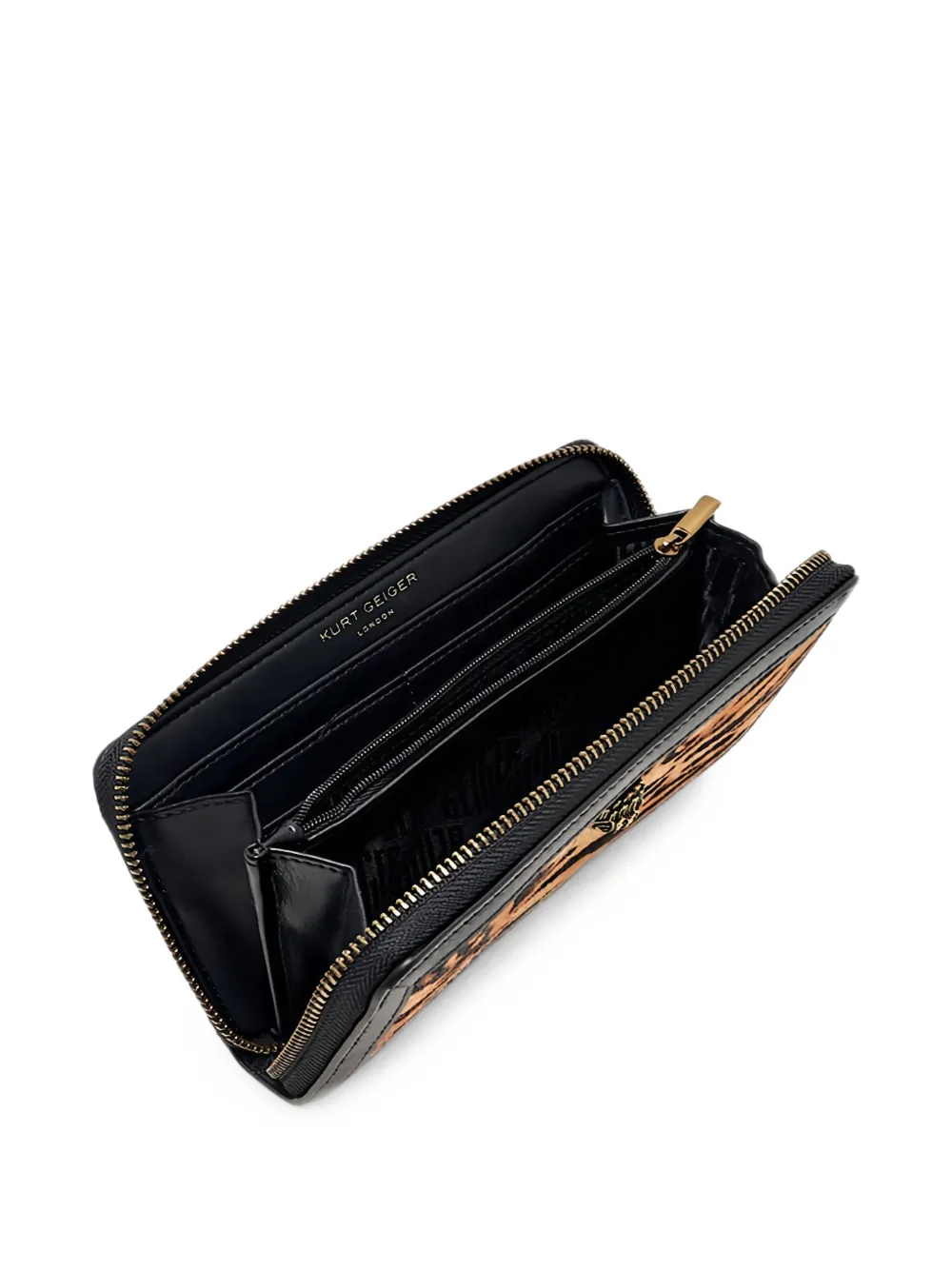 Kurt Geiger London Portemonnee met tijger-print en adelaarshoofd Bruin