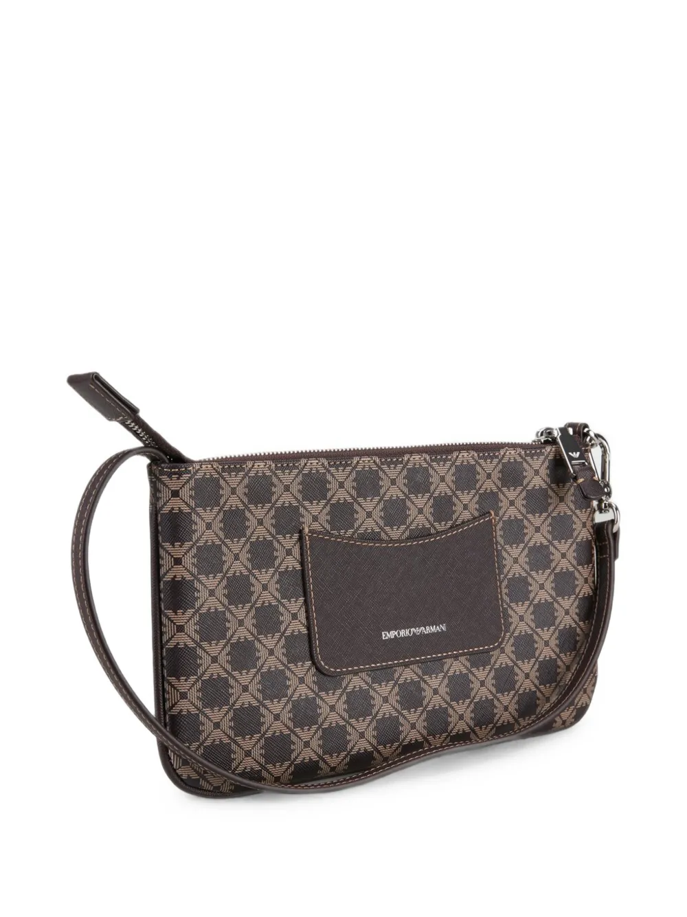 Emporio Armani Schoudertas met monogram-print Bruin