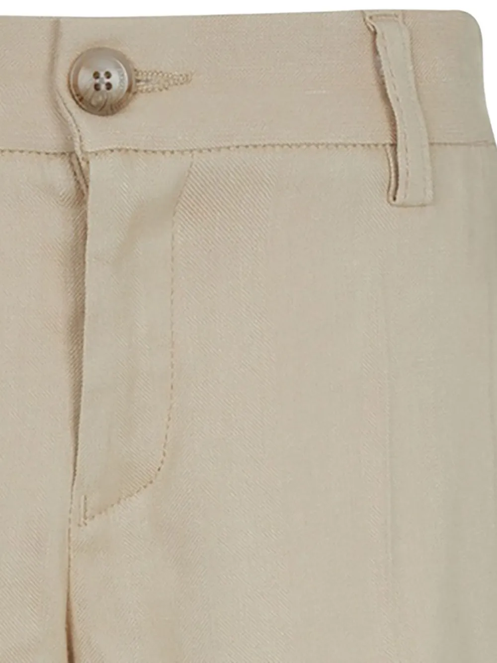 Emporio Armani Kids logo-embroidered pleated shorts Beige