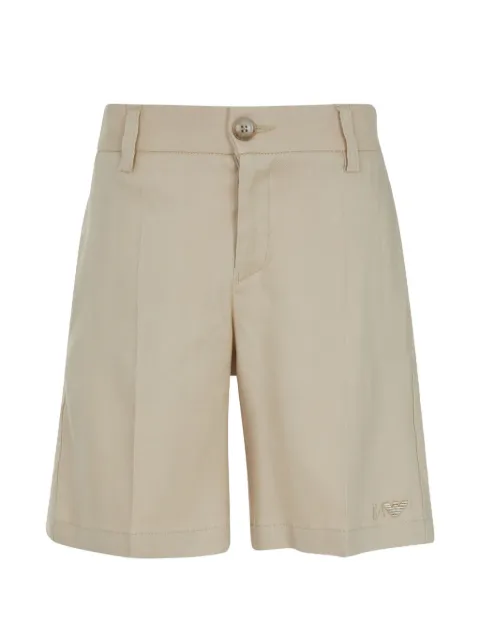 Emporio Armani Kids logo-embroidered pleated shorts