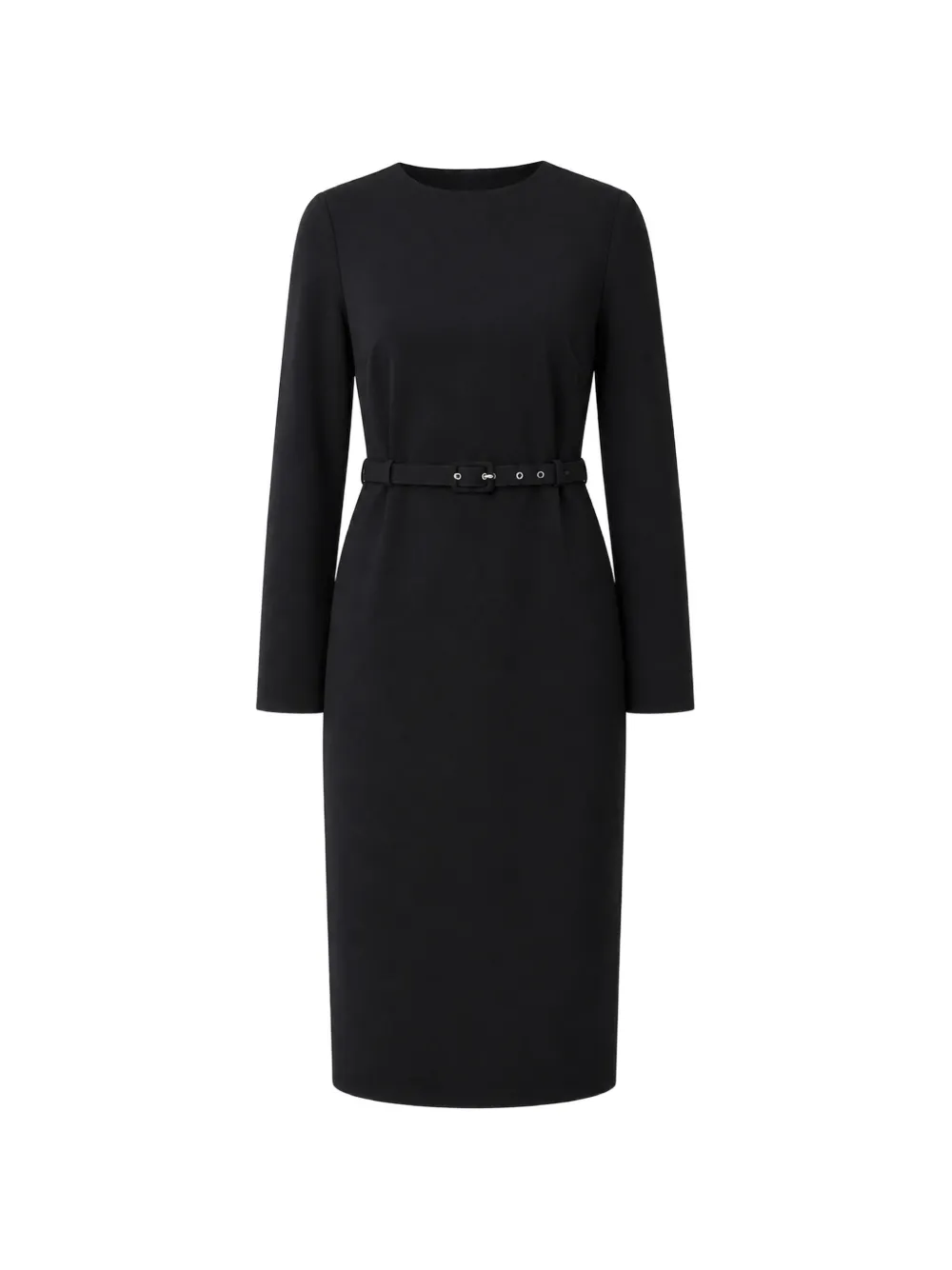 Liviana Conti belted long-sleeve midi dress - Nero