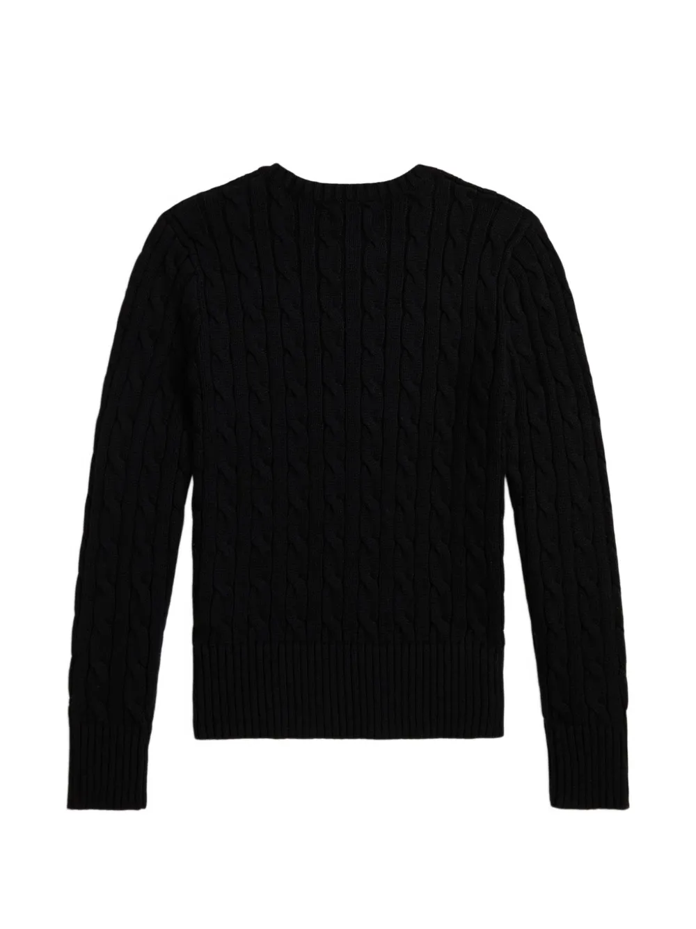 POLO RALPH LAUREN KIDS Kabelgebreide trui met geborduurd logo Zwart