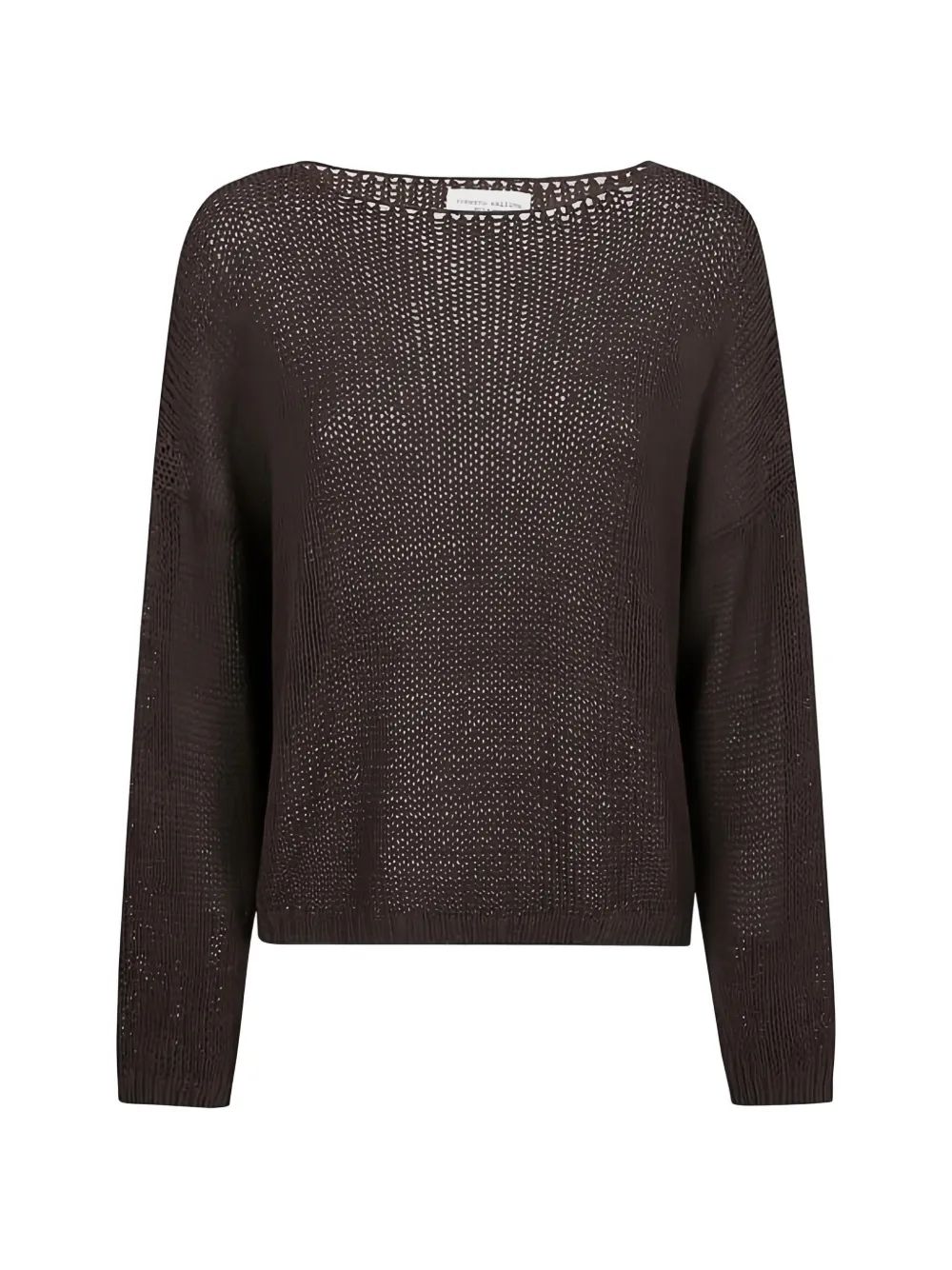 Roberto Collina Open-knit Boat-neck Sweater In Brown