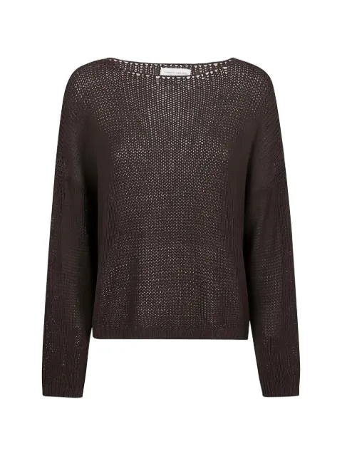 Roberto Collina sweater i løs strik med bådudskæring i halsen