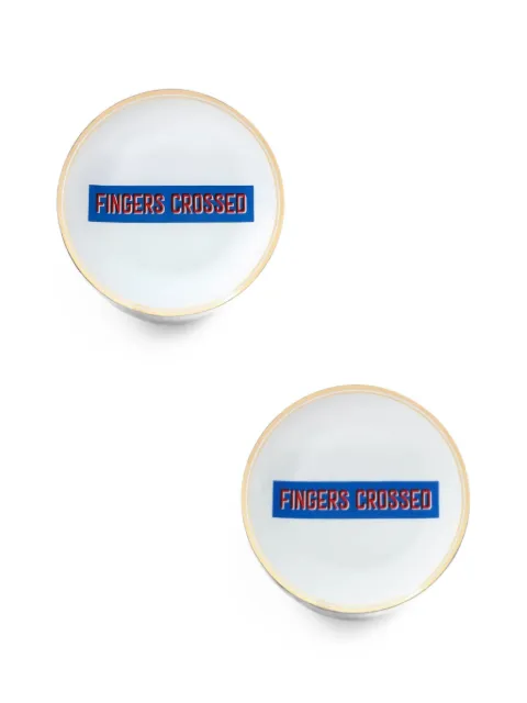 Bitossi Home gold-rimmed graphic-print side plates (set of two)