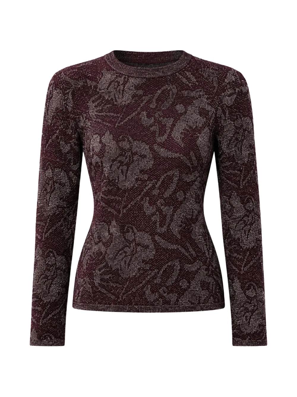 LIU JO floral-jacquard lamé sweater - Viola
