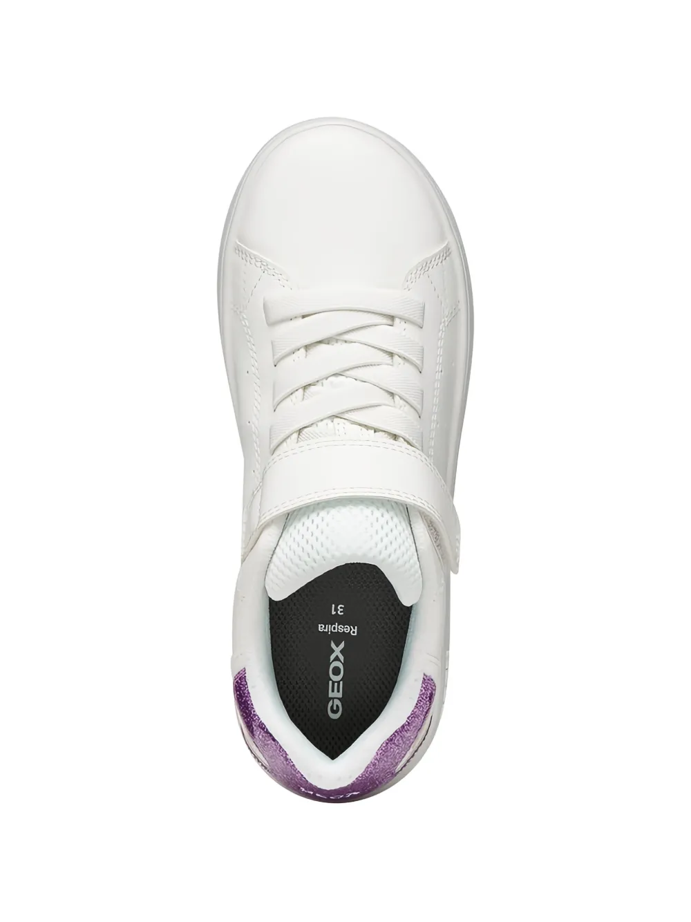Geox Kids Eclyper glitter-detail touch-strap sneakers Wit