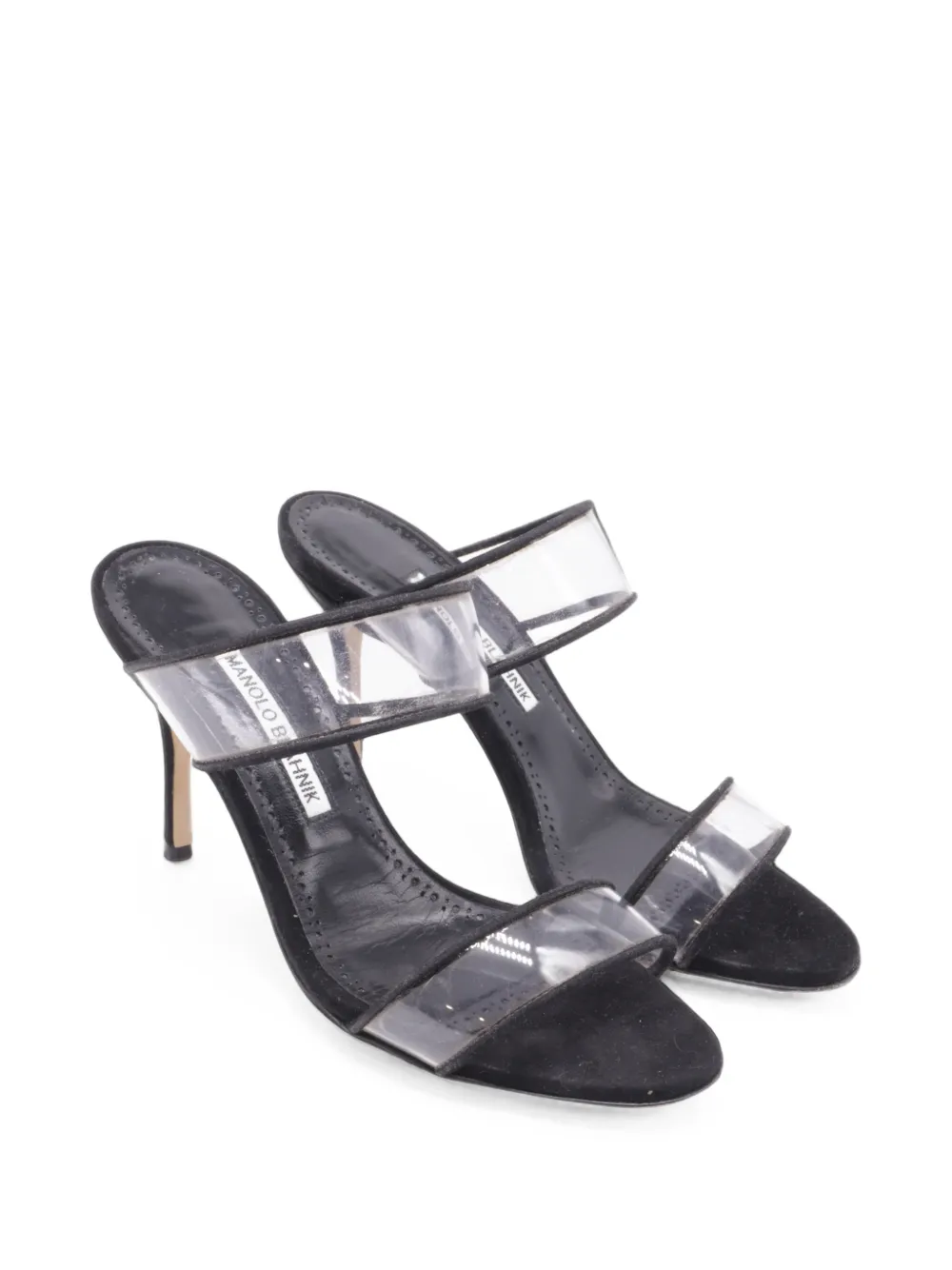 Manolo Blahnik PVC strap mules - Nero