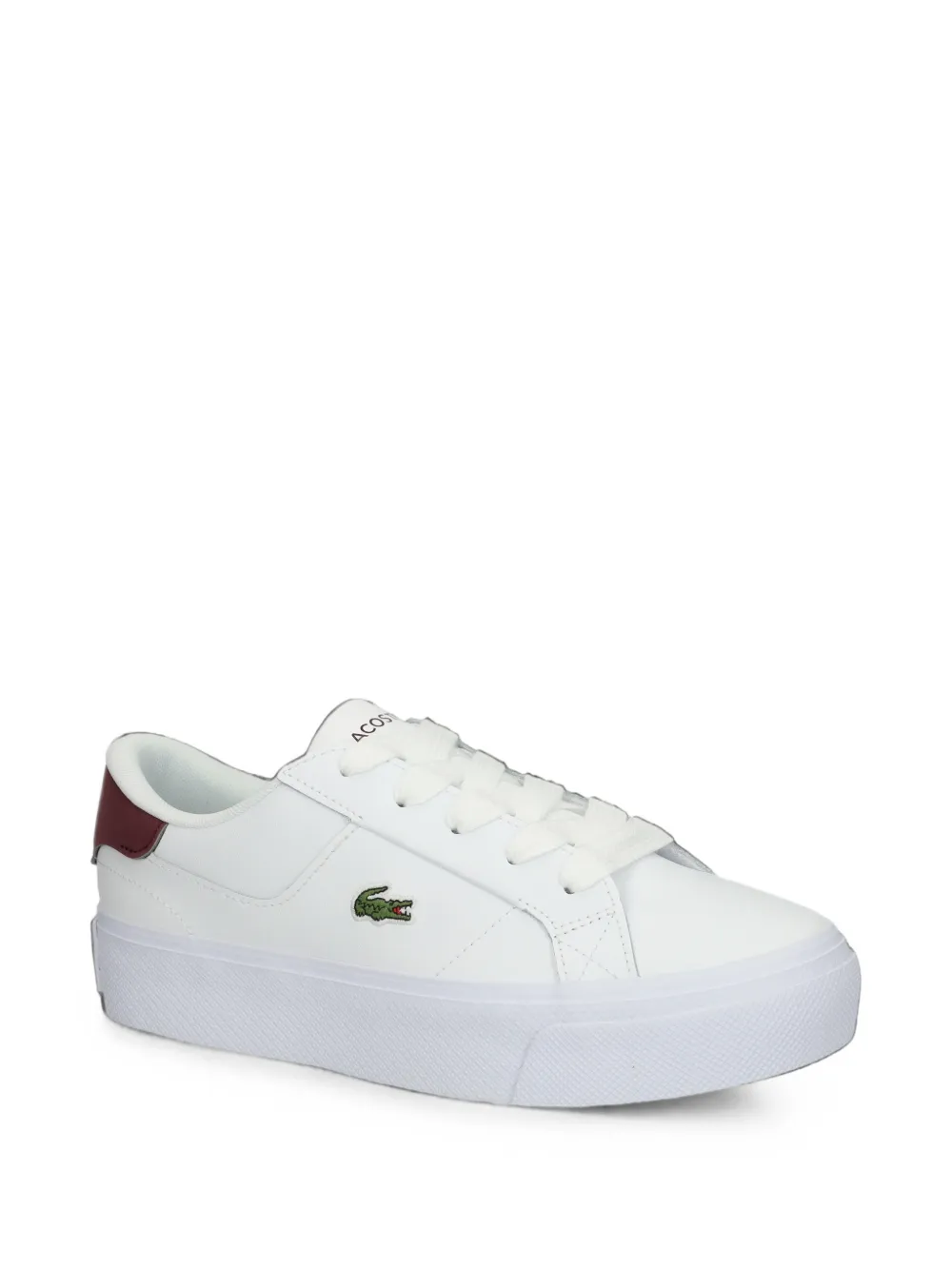 Lacoste logo-patch platform sneakers Wit