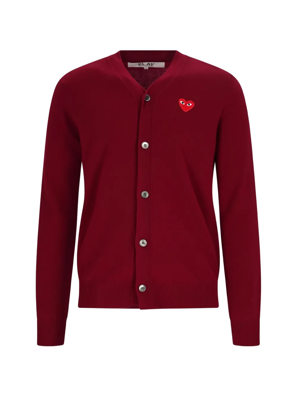 Comme Des Garçons Play heart-patch wool cardigan - Rosso