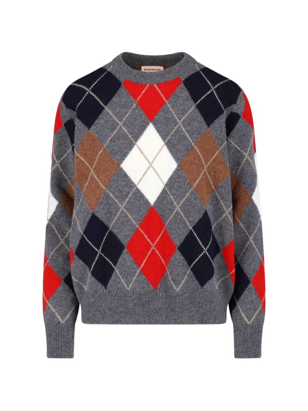 &Daughter Ava Argyle-Pullover aus Wolle - Grau