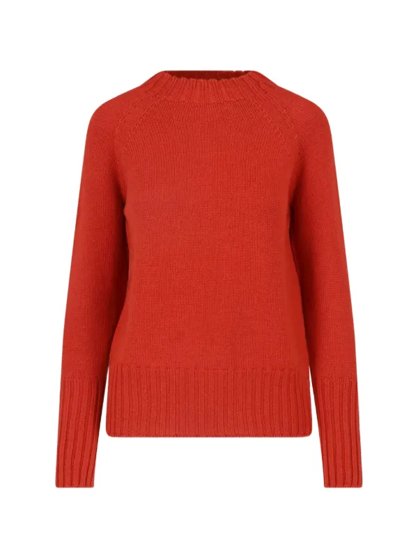 Drumohr Raglan-sleeve Cable-knit Sweater in Orange