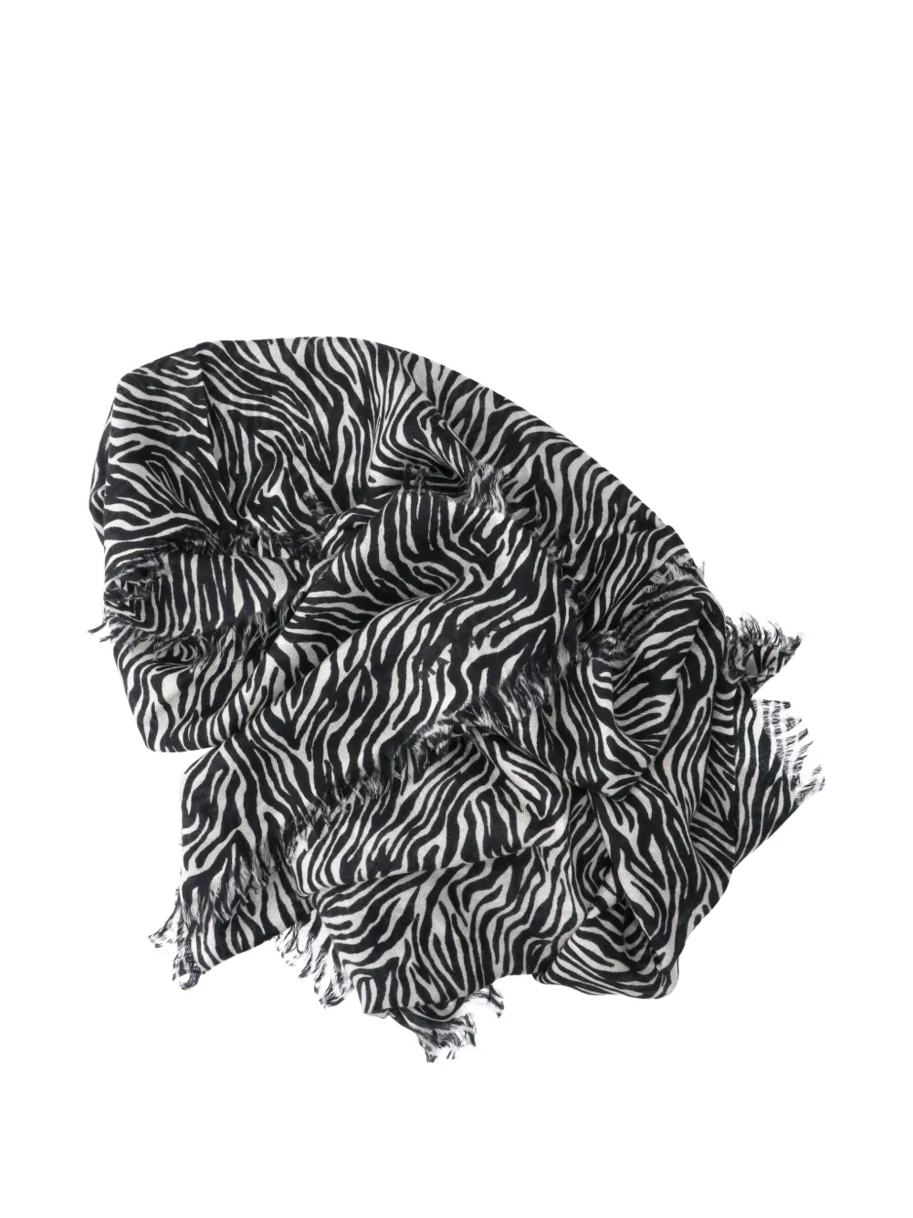 ISABEL MARANT zebra-print frayed scarf Zwart
