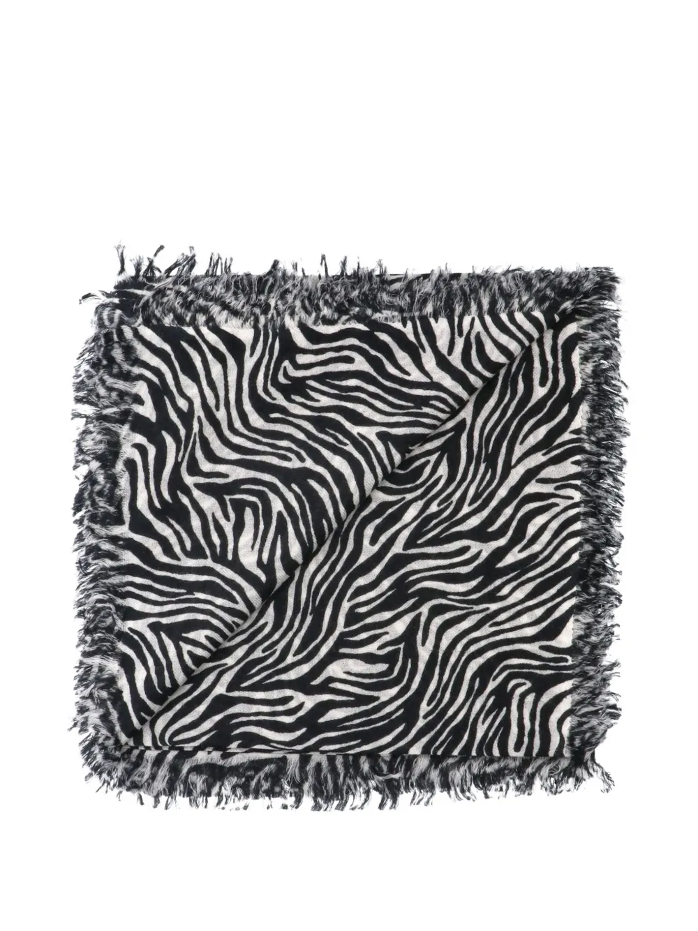 ISABEL MARANT zebra-print frayed scarf Zwart