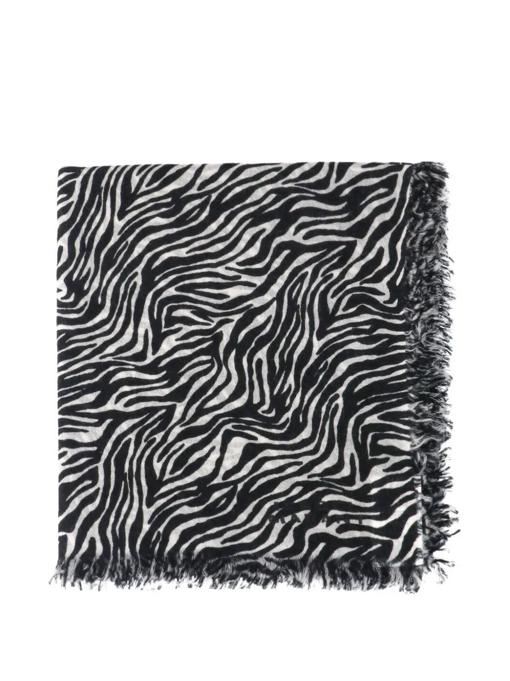 ISABEL MARANT zebra-print frayed scarf - Nero