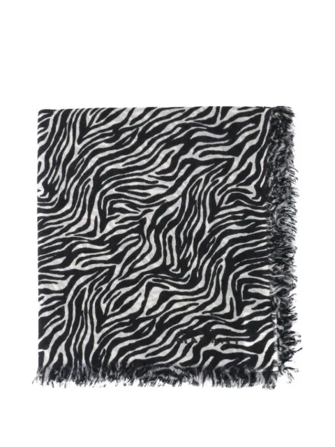 ISABEL MARANT zebra-print frayed scarf