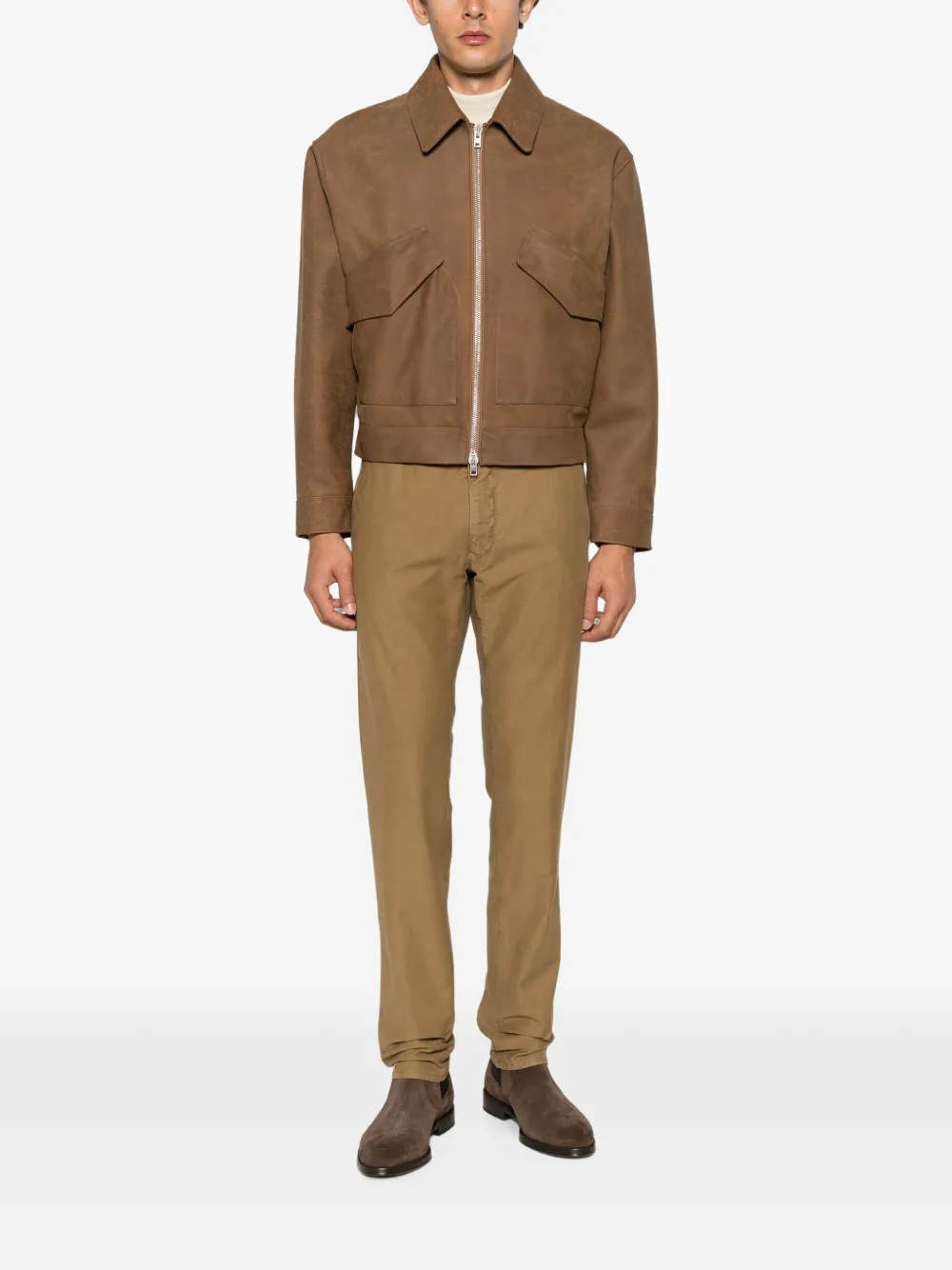 Incotex Chino met knoopsluiting Beige
