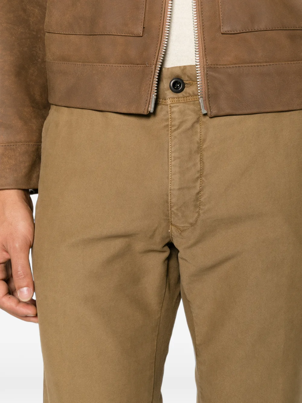 Incotex Chino met knoopsluiting Beige