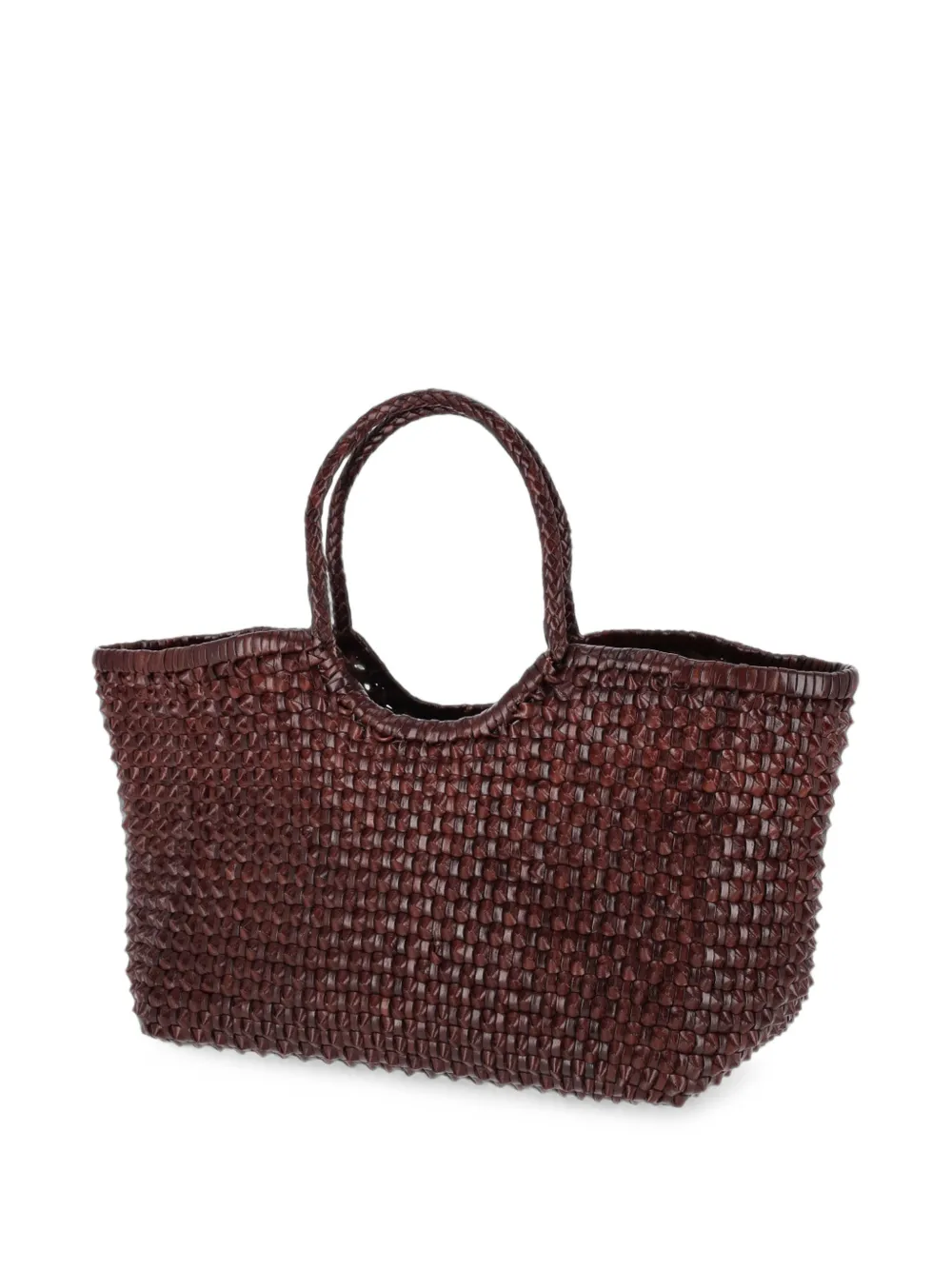 DRAGON DIFFUSION Nantucket Cactus geweven leren shopper Bruin