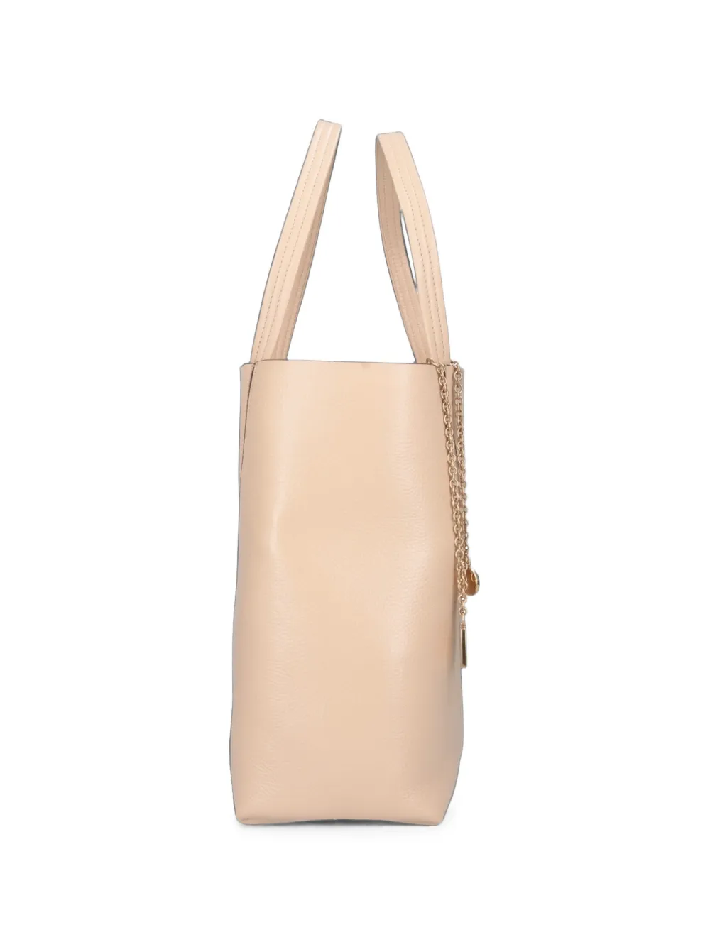 Chloé Spin kalfsleren shopper met logoprint Roze