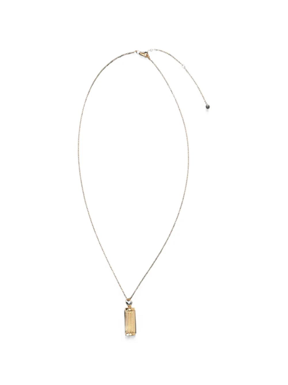 AMI Paris ribbed cylinder-pendant necklace - Oro