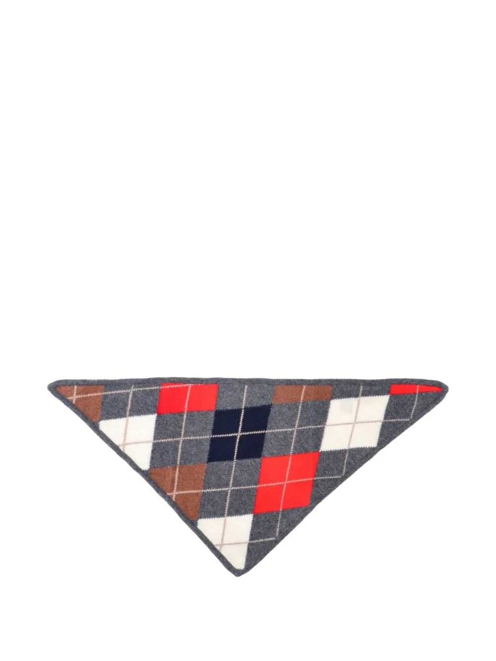 &Daughter argyle-intarsia triangular scarf - Grigio