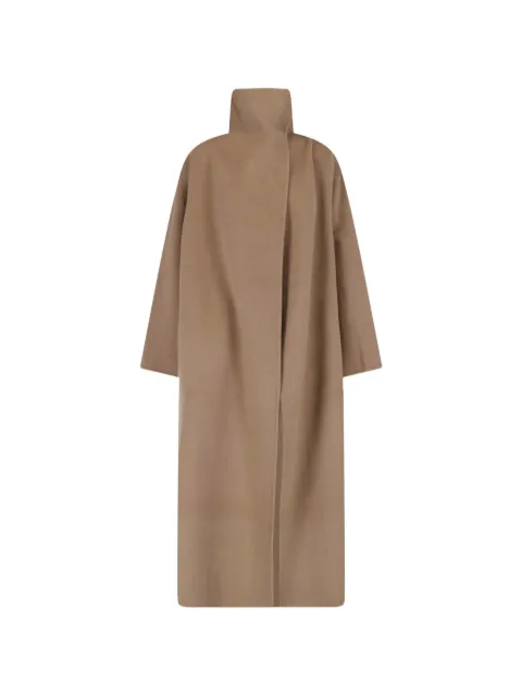 Almada Label high-neck concealed-fastening coat