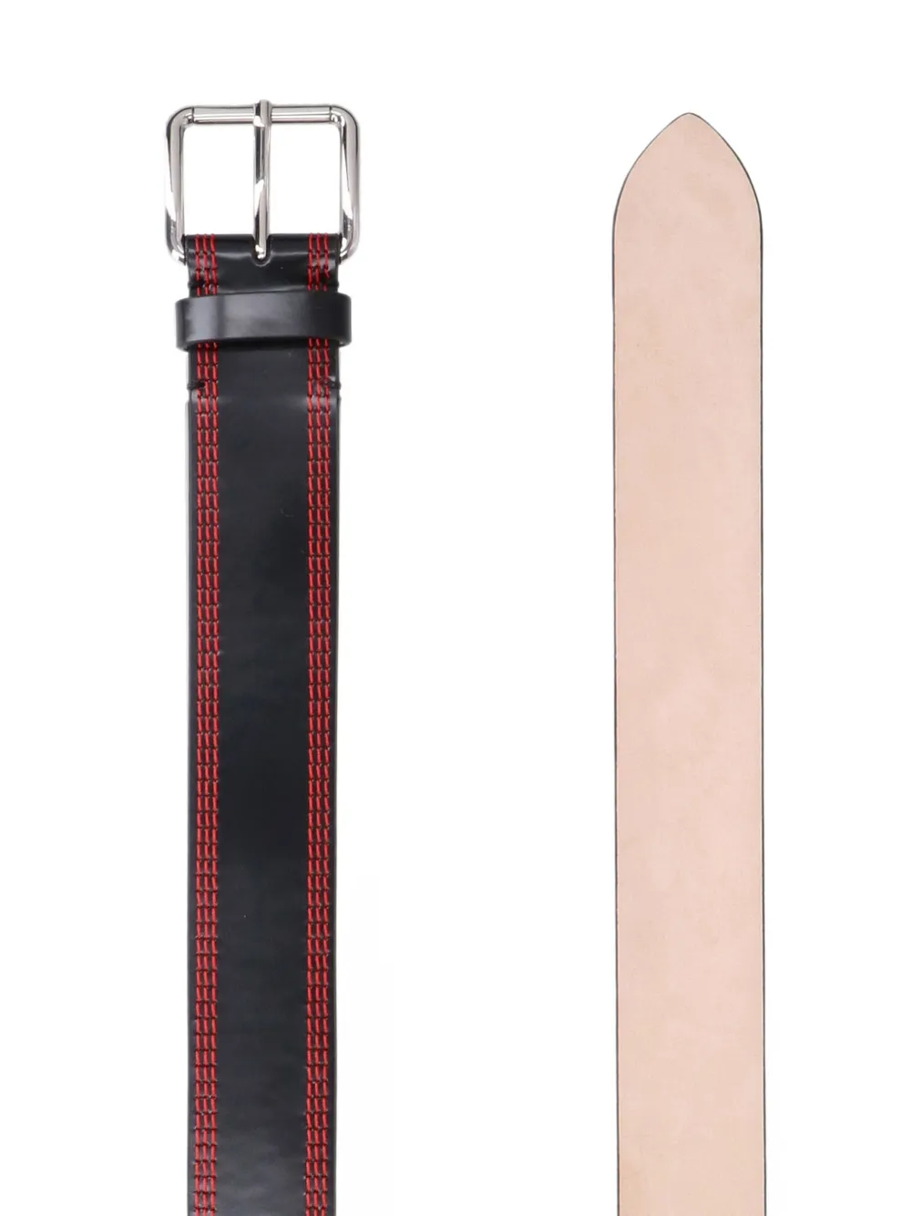 Marni Leren riem met contrasterende stiksels Zwart