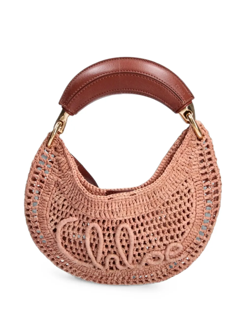Chloé Summer Banana logo-embroidered woven tote bag