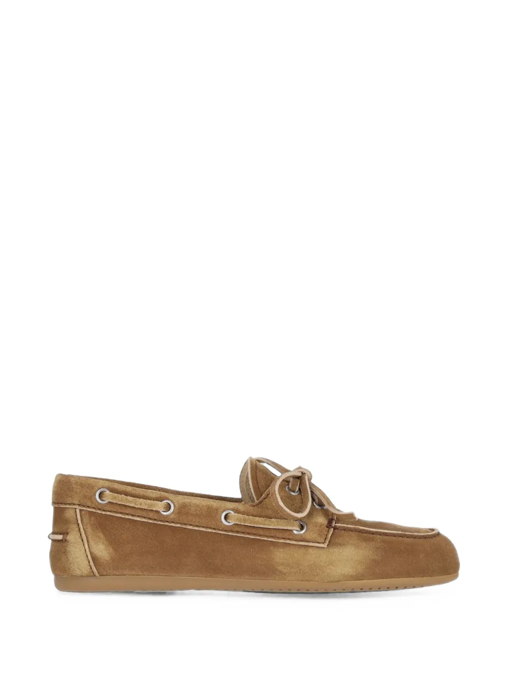Miu Miu faded suede deck shoes - Toni neutri