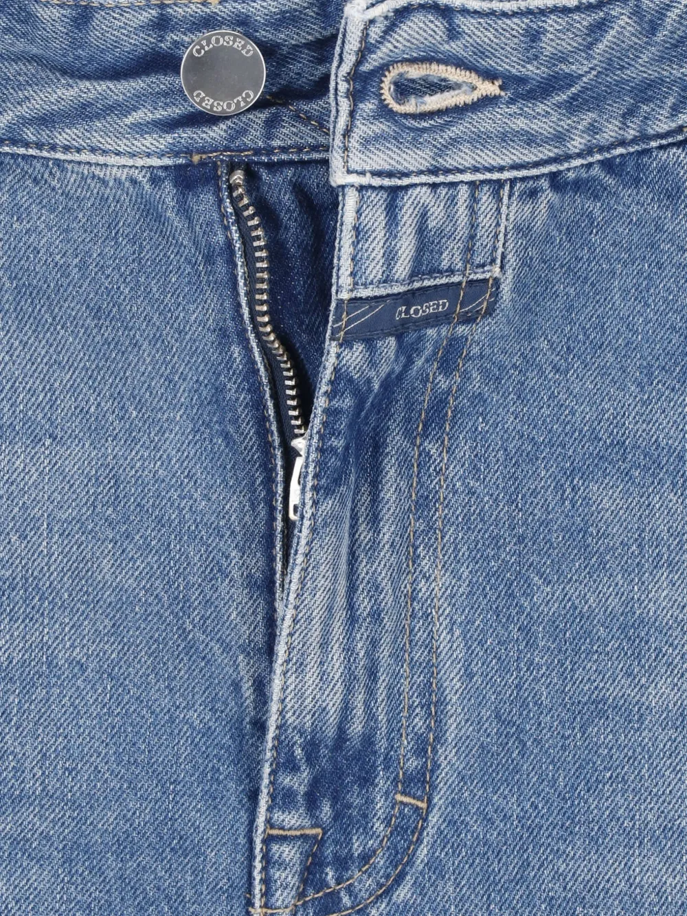 Closed Jeans met vervaagd effect Blauw
