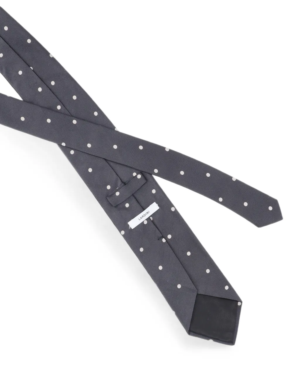 Lardini polka-dot herringbone-pattern tie Grijs