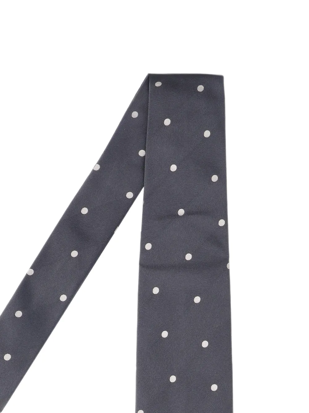 Lardini polka-dot herringbone-pattern tie Grijs