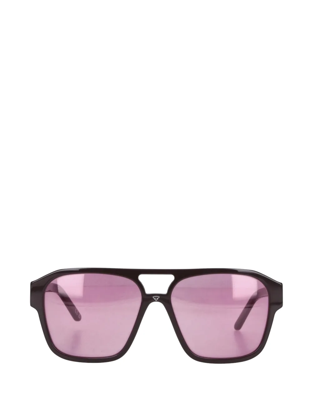 FACE HIDE Eckige Doppioponte Sonnenbrille - Braun