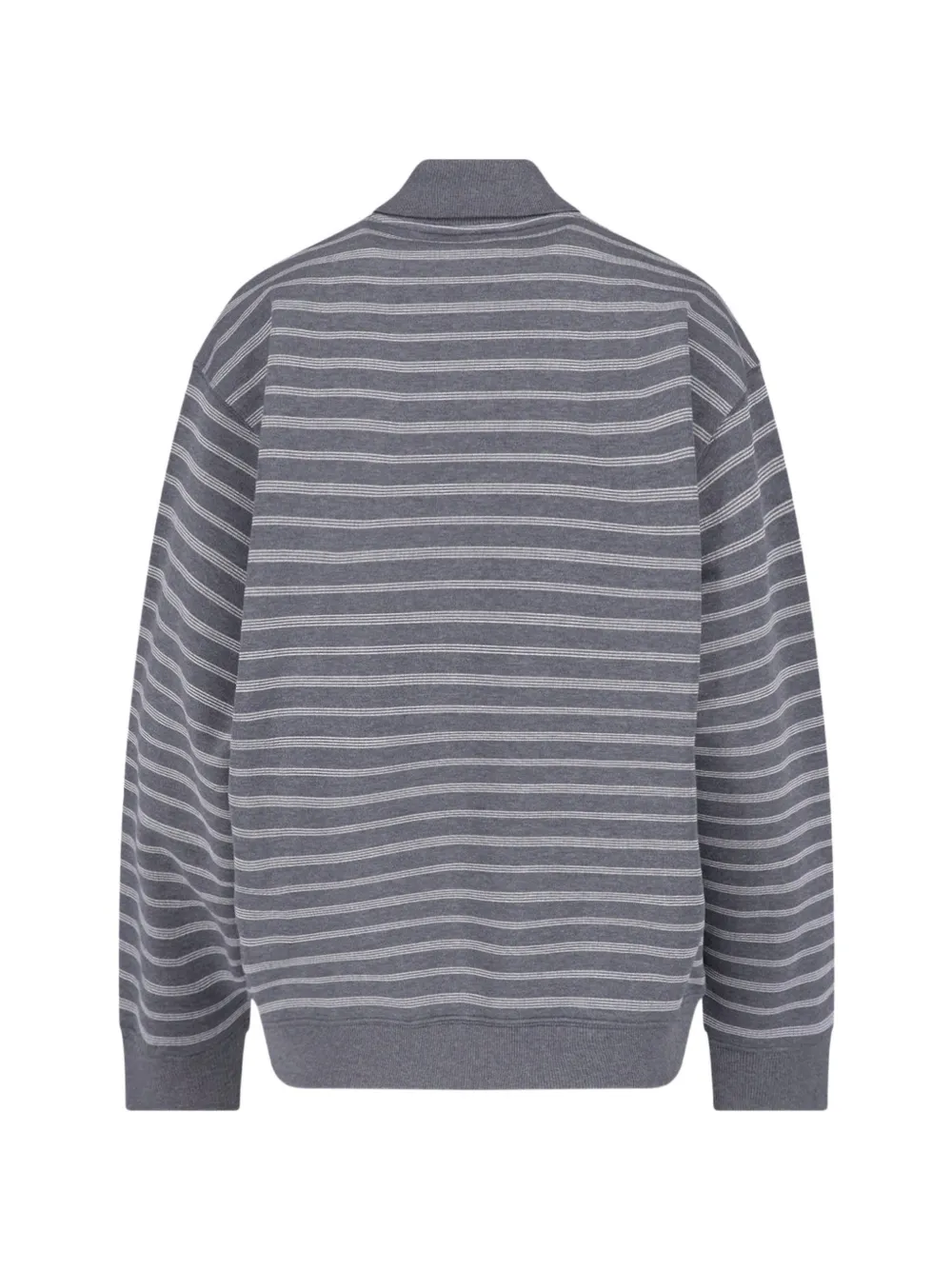 Miu striped polo top Grijs