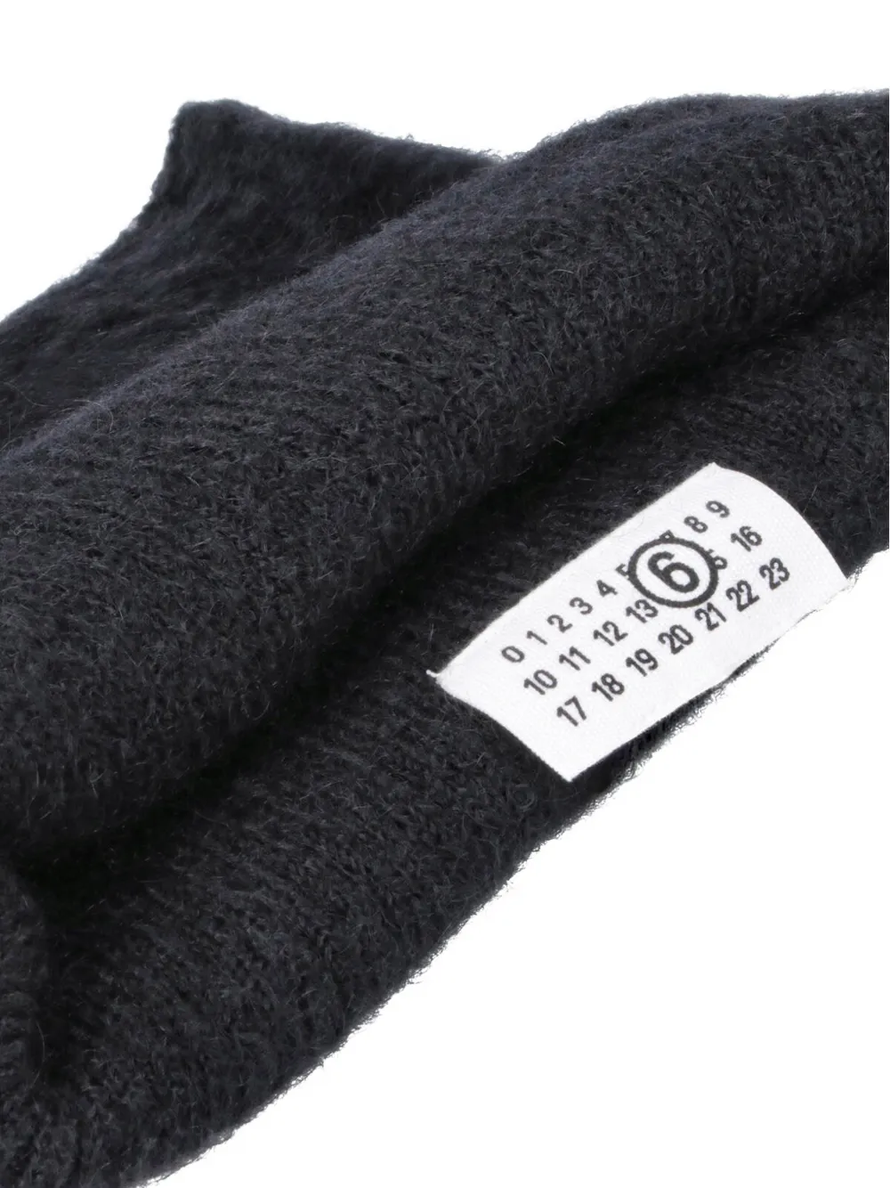 MM6 Maison Margiela Gebreide geborstelde nekwarmer Zwart