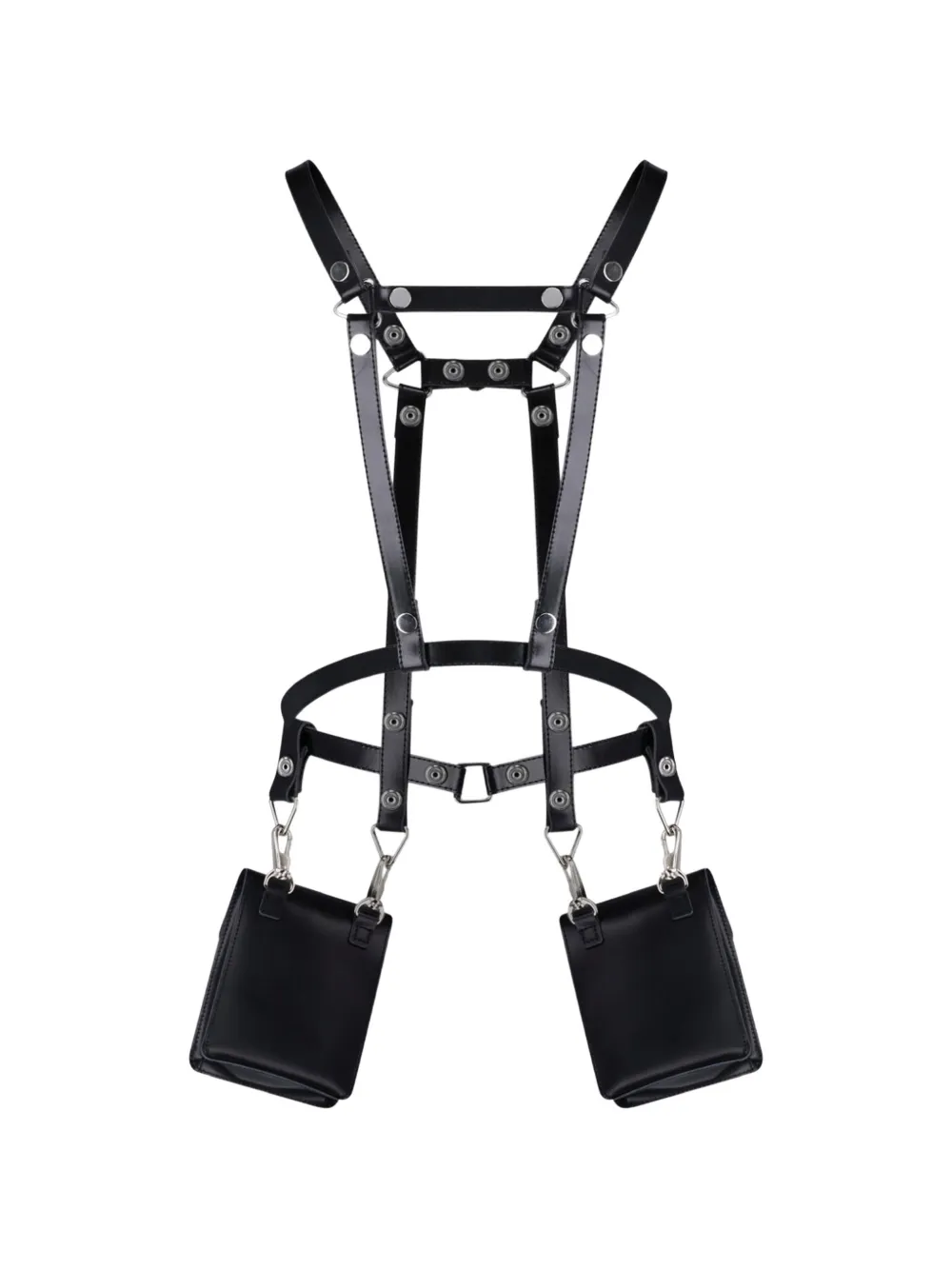 Junya Watanabe Leather Harness Belt in Black, view 2